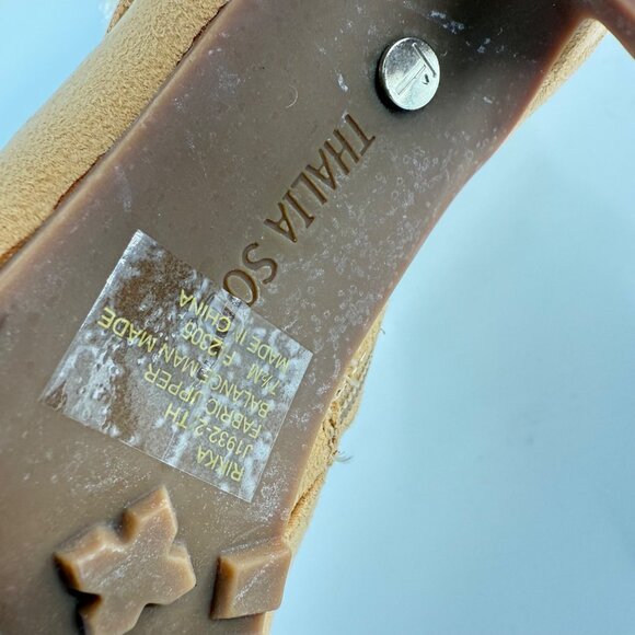 Thalia Sodi Tan Suede & Faux Fur Knee-High Heeled Boots, 7.5 - Picture 2 of 11